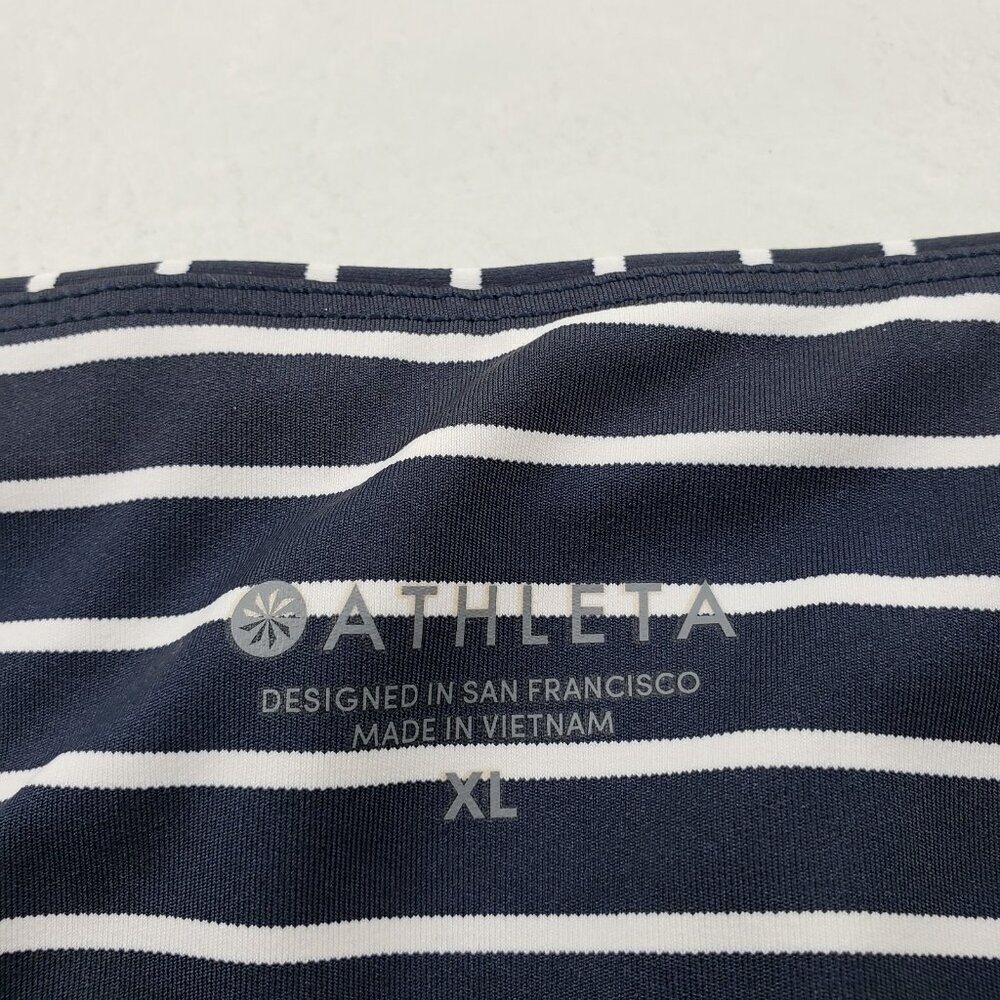 Athleta Contender 7/8 High Rise Legging Womens XL Blue Stripe 25" Stretch Tight - Picture 11 of 14